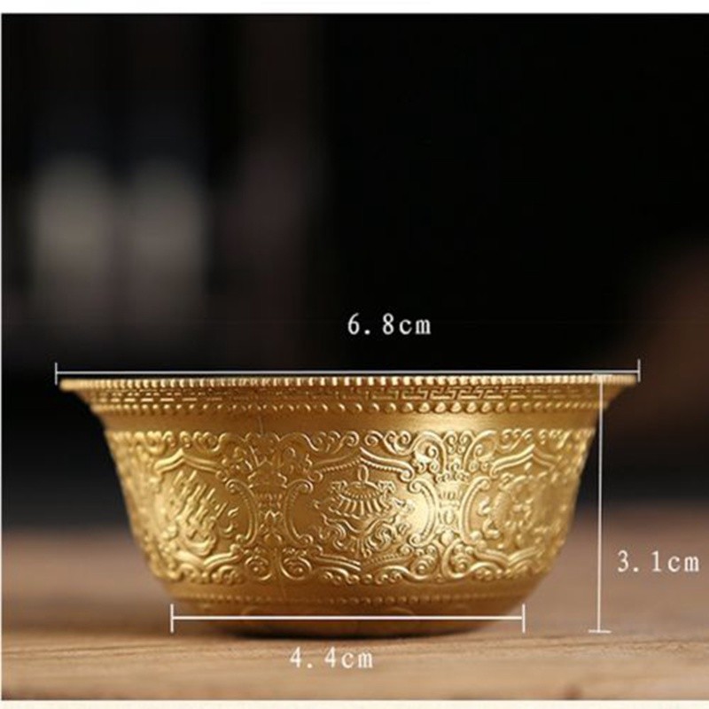 Tibet Tibetan Buddhist Mikky Offering Copper Water Bowl Divine Focus Ritual 7cm