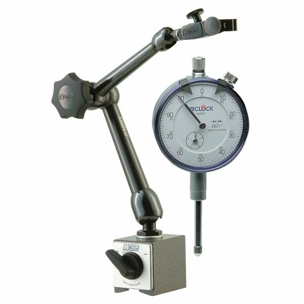 Noga MG61003 Magnetic Base & Teclock 1" Dial Indicator Set