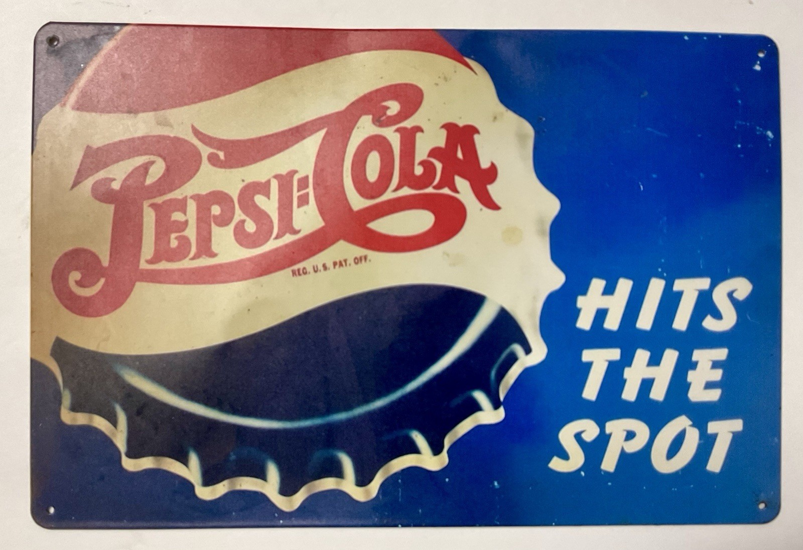 Pepsi-Cola Hits The Spot 12x8 inch Tin Sign Man Cave Home Bar Free Shipping