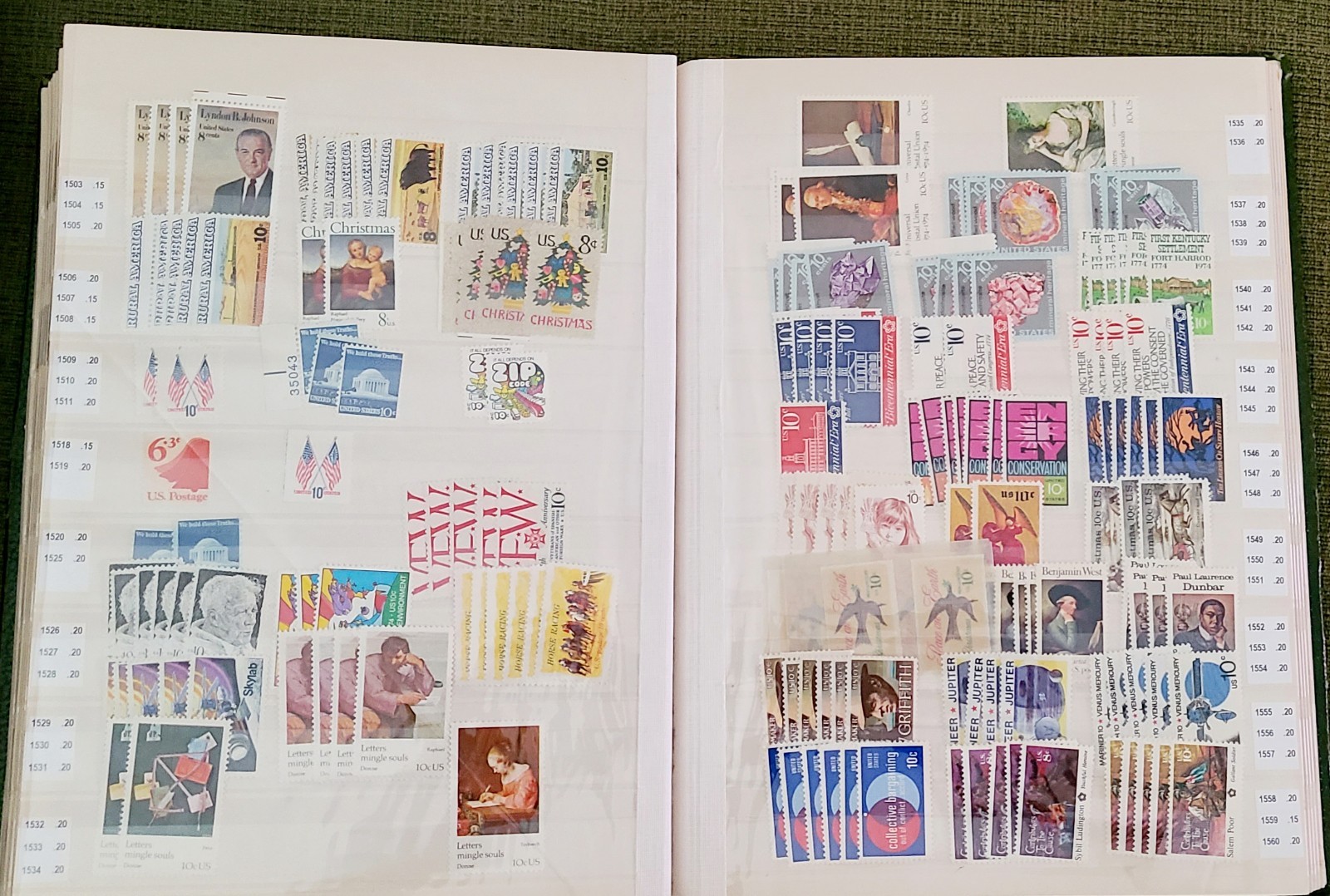 US STAMPS Lot MNH Mixed FV $190, Scott Identified In Binder + Plate Block Sets