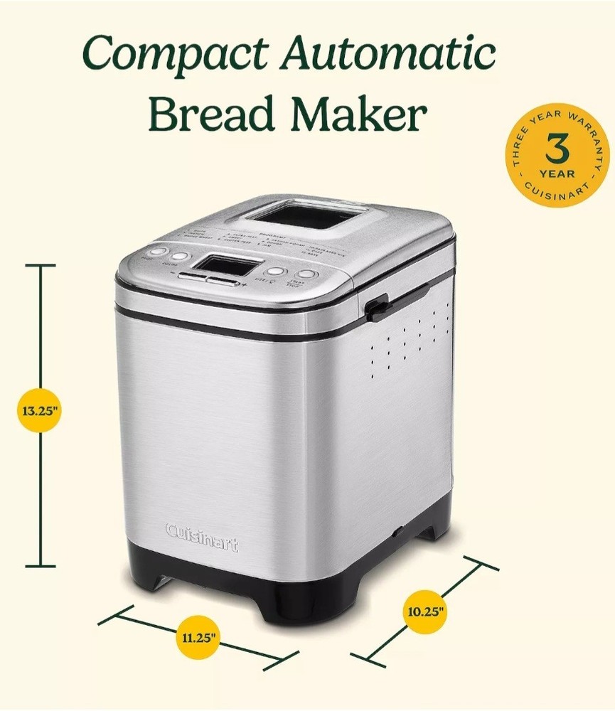 Cuisinart Compact Automatic 2lb Bread Maker CBK-110P1 - Bread Dough Cake Jam