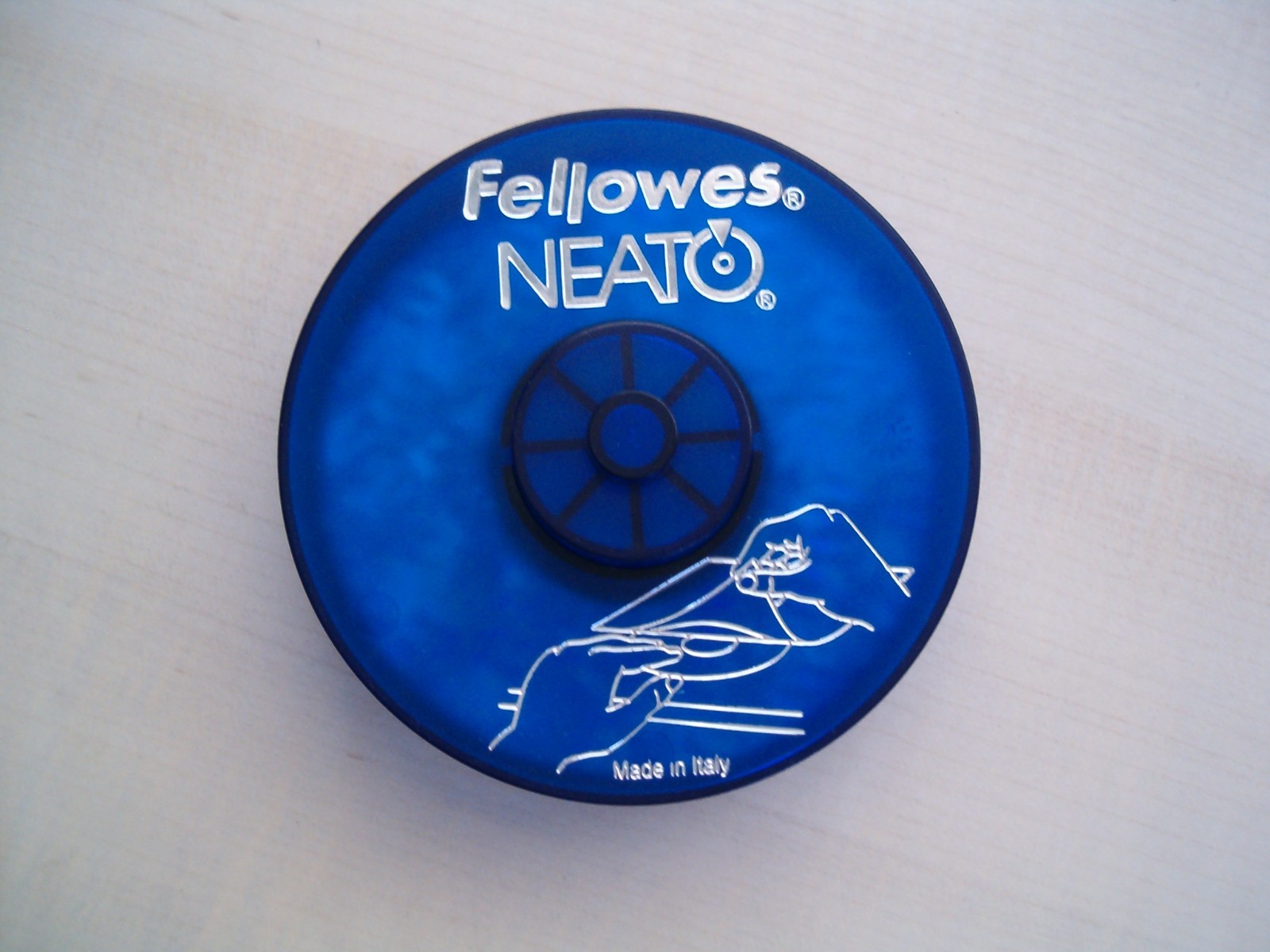 Blue Fellowes NEATO CD DVD Disc Label Applicator Tool, Made in Italy