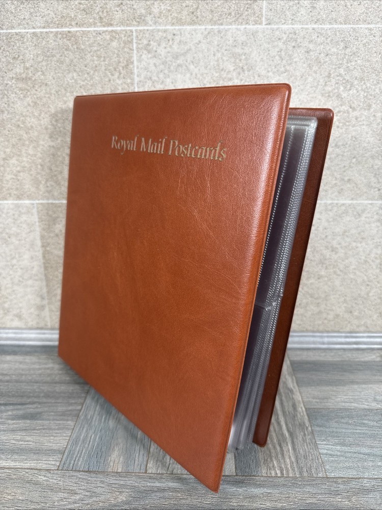 27 Pages ROYAL MAIL TAN BROWN POSTCARDS STAMP ALBUM