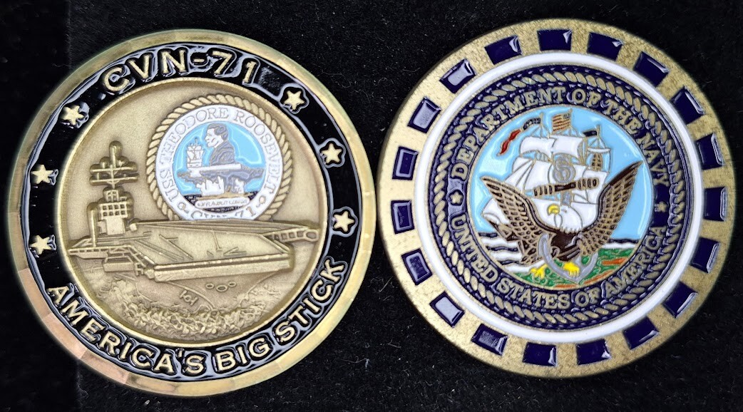 CVN-71 USS THEODORE ROOSEVELT - America's Big Stick - Navy Challenge Coin