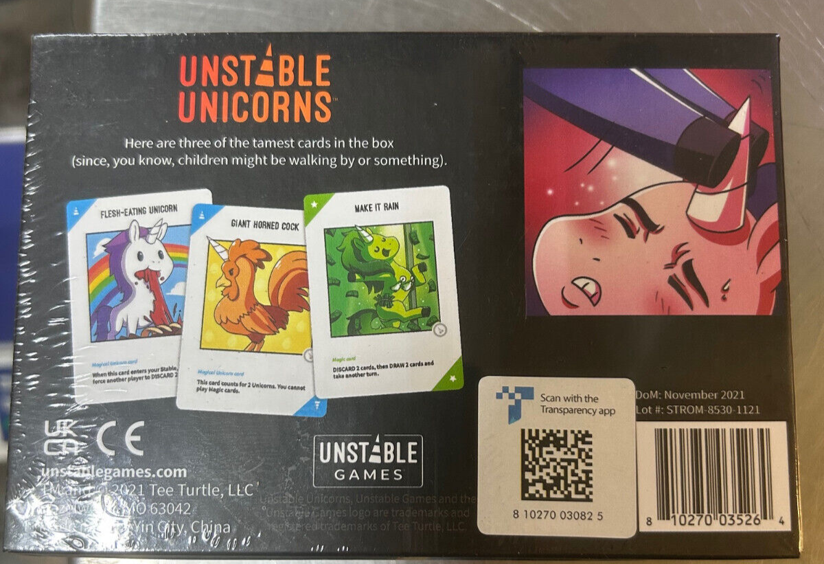 NSFW Unstable Unicorns 2nd Edition TEE Turtle Adult card game 21+ Expanded Base