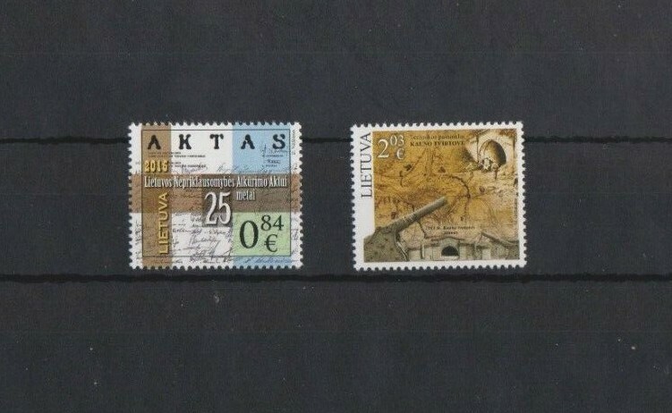 Lithuania 2015 Technical Monuments & 25th Act of Independence Anniv issues MNH