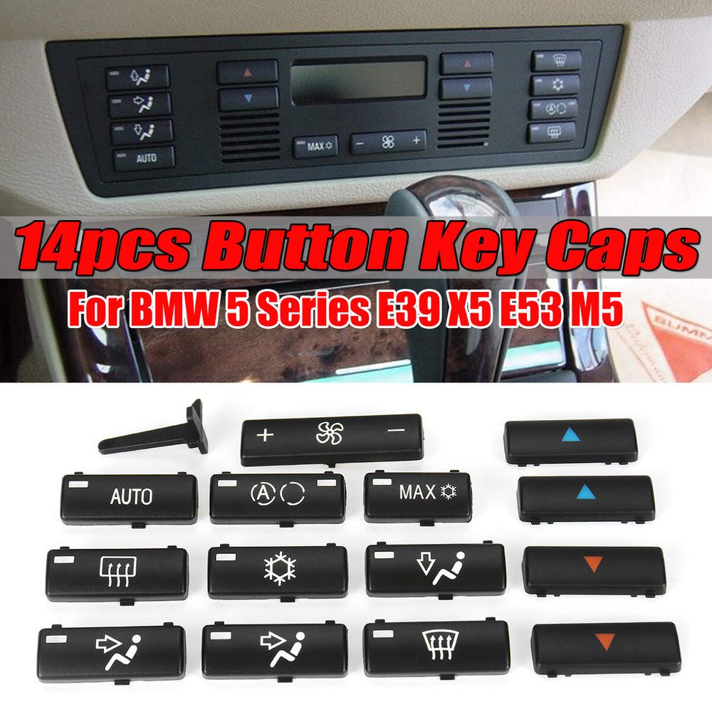 For BMW E39 E53 X5 Replacement Push Button Caps Climate Control Panel Set