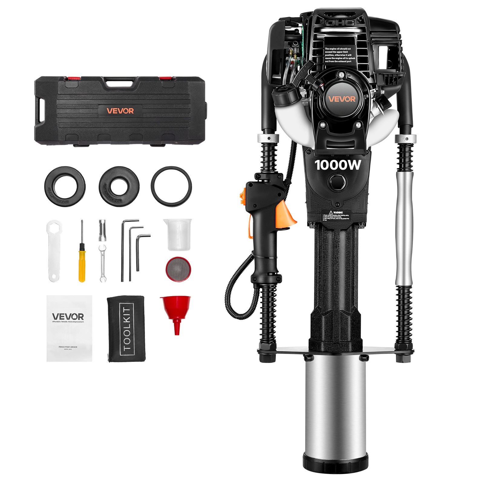 VEVOR Gas Powered T Post Driver 4 Stroke Engine Heavy Duty Fence Pounder