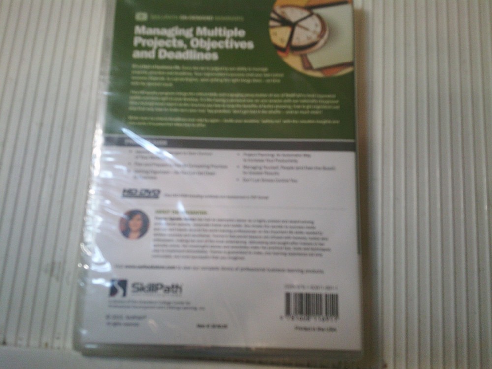 Skillpath On Demand Seminars MANAGING MULTIPLE PROJECTS OBJECTIVES DVD ROM NEW