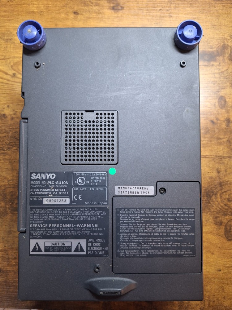 Sanyo Multimedia Pro X-III Video Projector (Untested, Needs Power Cord)