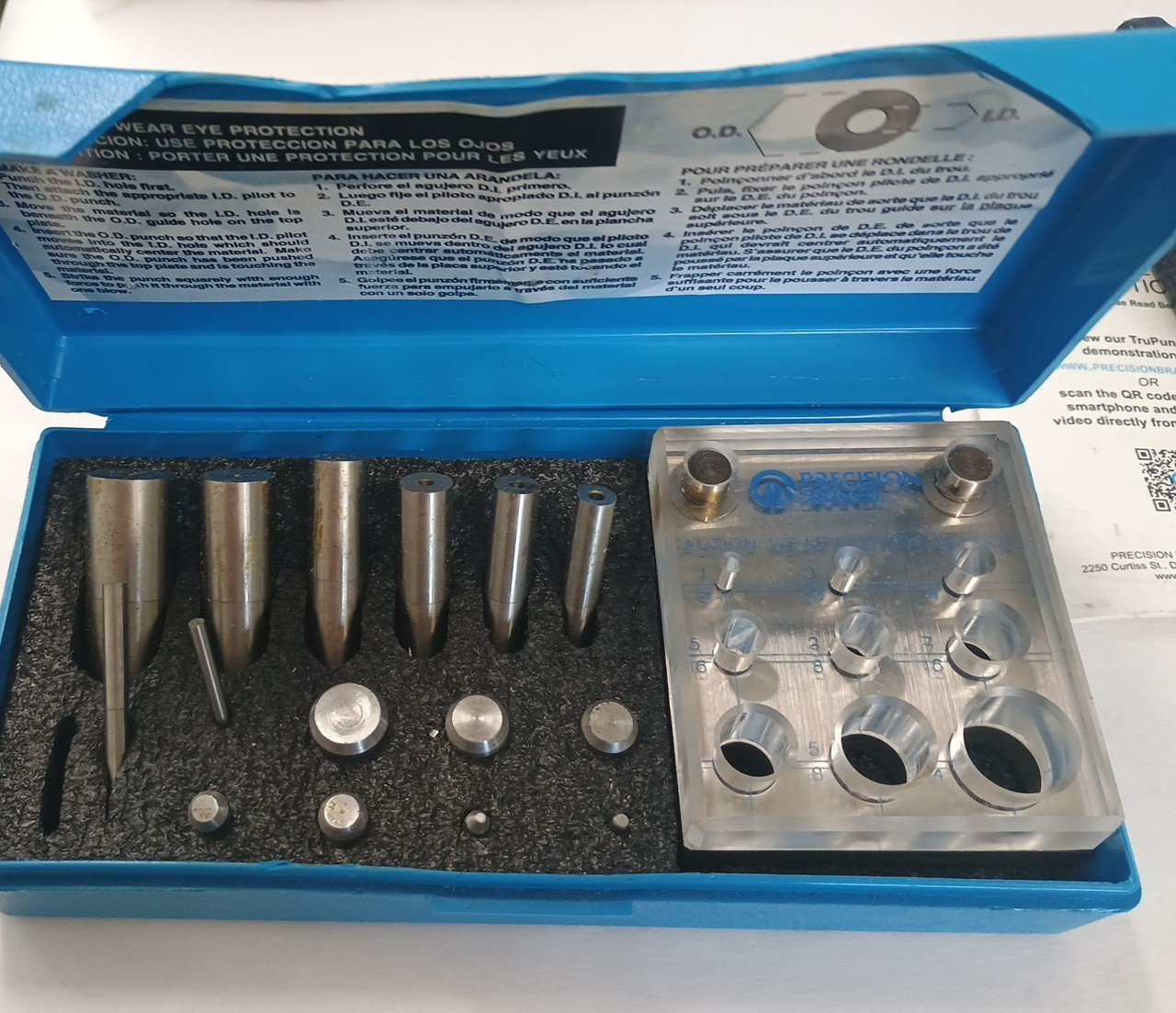 Precision Brand Tru-Punch Punch and Die Set 40110 For Gaskets/Shims/Washers