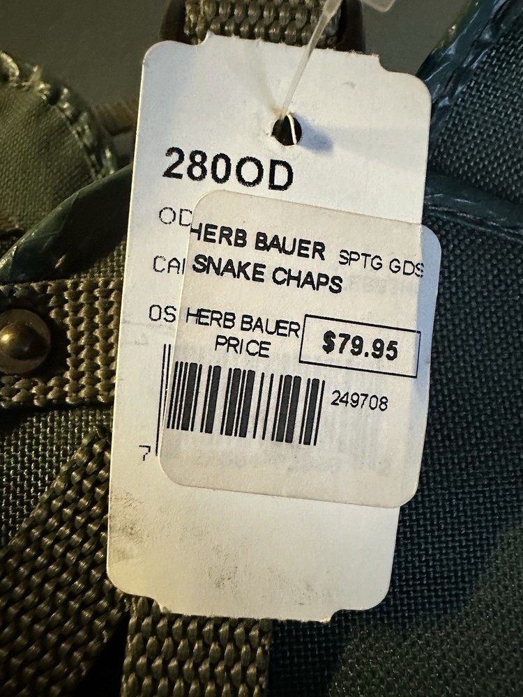 Snake Chaps Herb Bauer - Pair - Olive Green - 280OD