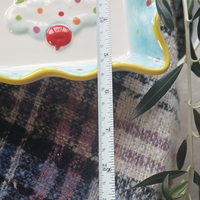 Cupcake Collection by Jay Multicolor Ceramic Rectangle Large Plate Tray