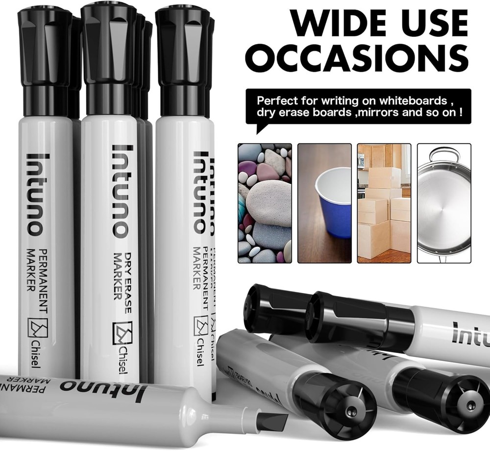 Permanent Markers, 96 Count Black, Chisel tip, Oil-Based Permanent Markers, Wate