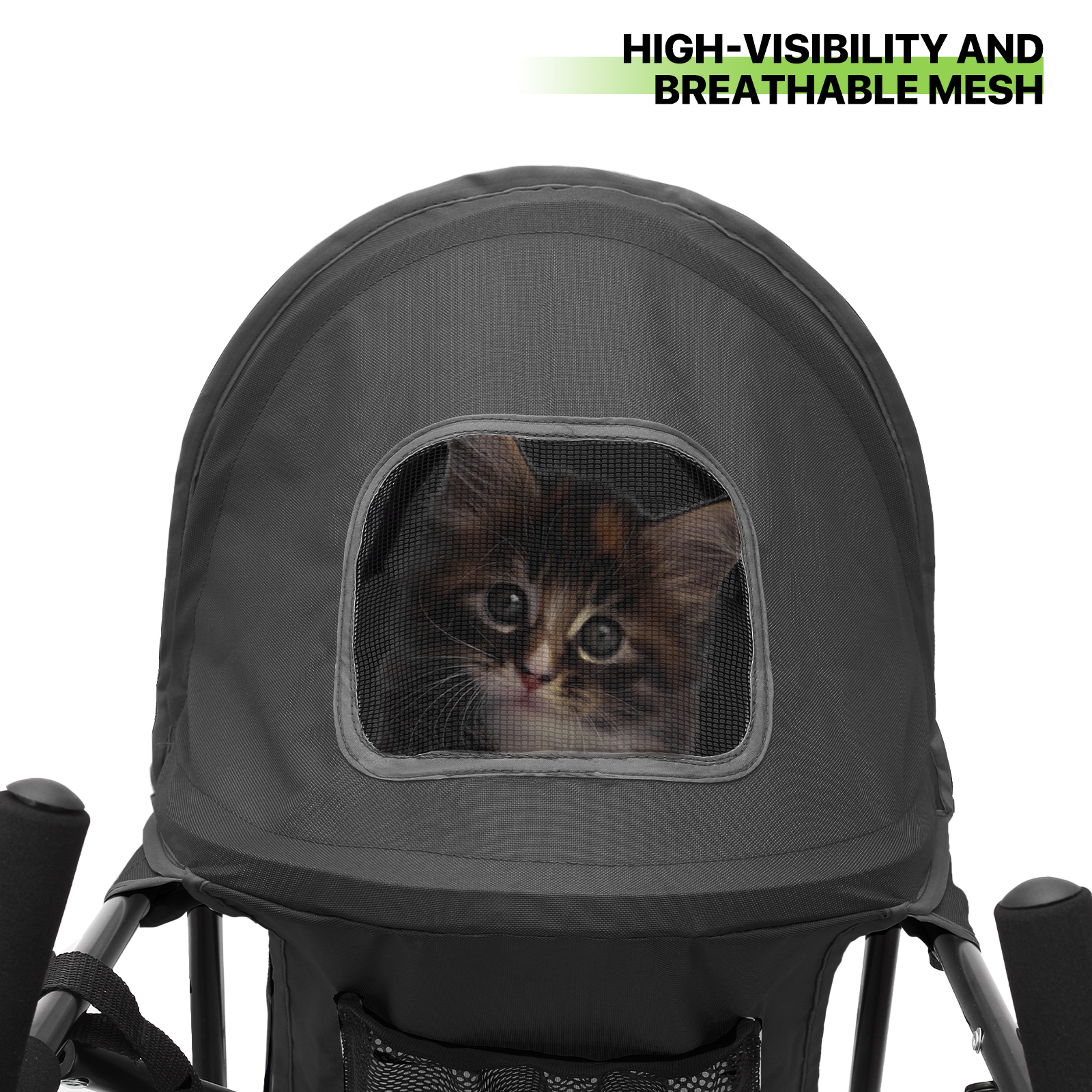 Folding 4-Wheels Dog Stroller Portable Adjustable Canopy Pet Travel Carrier Cart