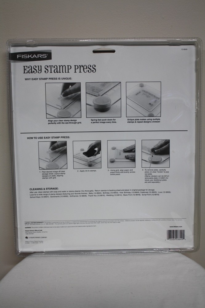 NEW Fiskars Easy Stamp Press Perfect Image Every Time Borders Picture Frames
