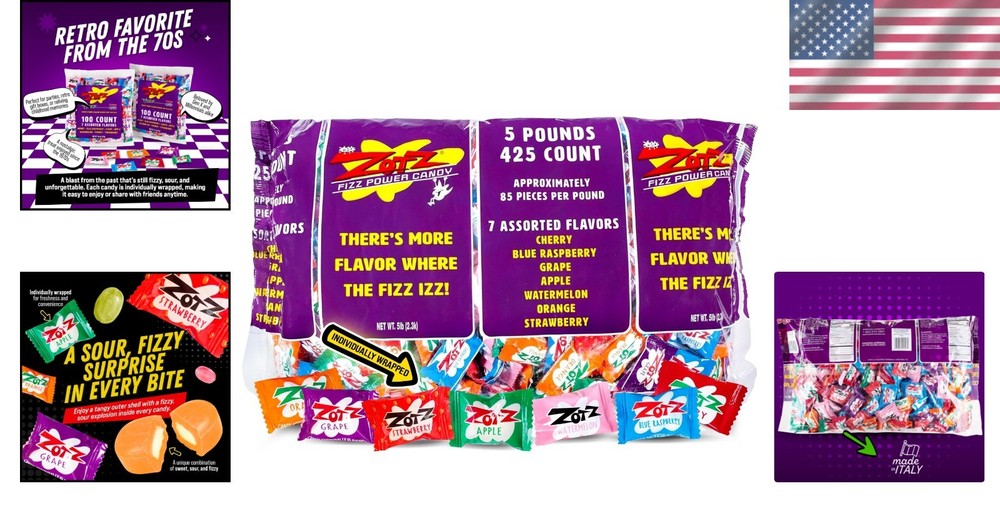 Fizzy Hard Candy Individually Wrapped - Bulk Pack