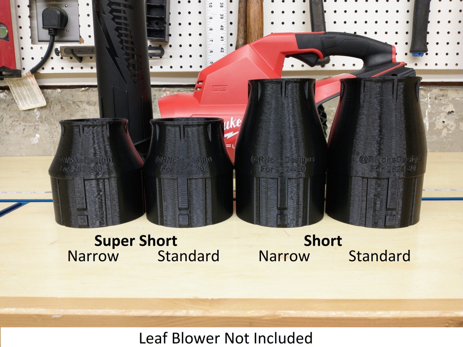 Short or Super Short Nozzle for Milwaukee Dual-Battery M18 2824-20 Leaf Blower
