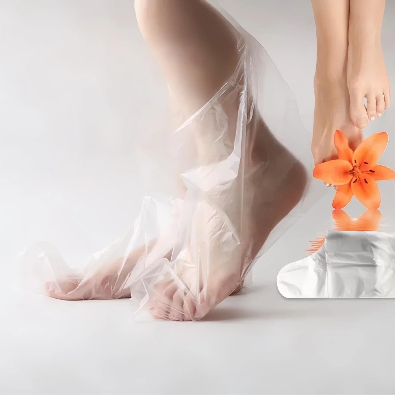 400-Pack Disposable Plastic Foot Covers for Feet – 12.2" x 9.4", Clear