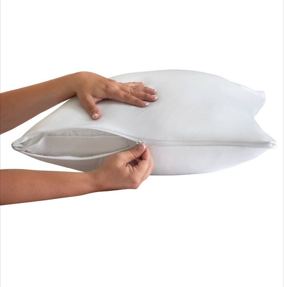 Allerease Maximum Protection White King Size Zippered Pillow Protector 20" x 36"