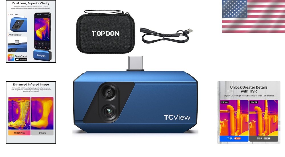 Durable Dual-Lens Thermal Camera for Android - Comprehensive Temperature Range