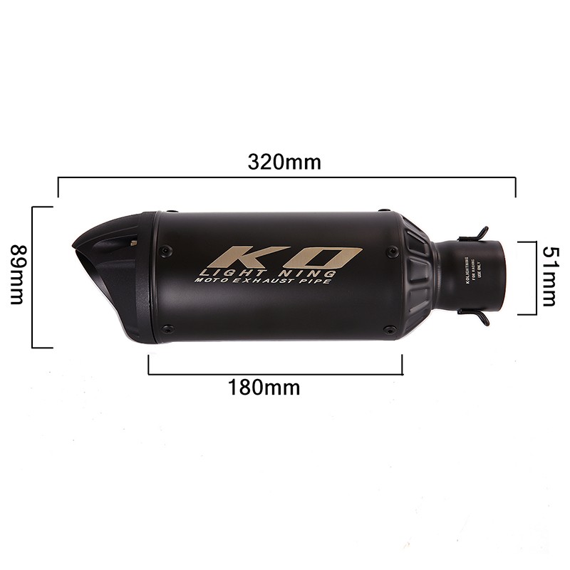 For Lifan KPM200 KPT200 2021-2025 Exhaust Header Front Pipe Slip On 51mm Muffler