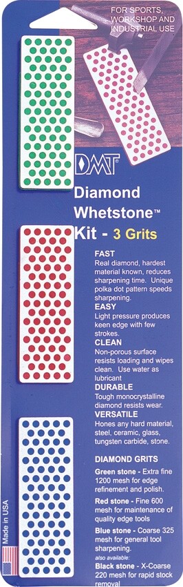 DMT BRAND - DIAMOND WHETSTONE KIT - INCLUDES 3 DIFFERENT GRIT DIAMOND WHETSTONES