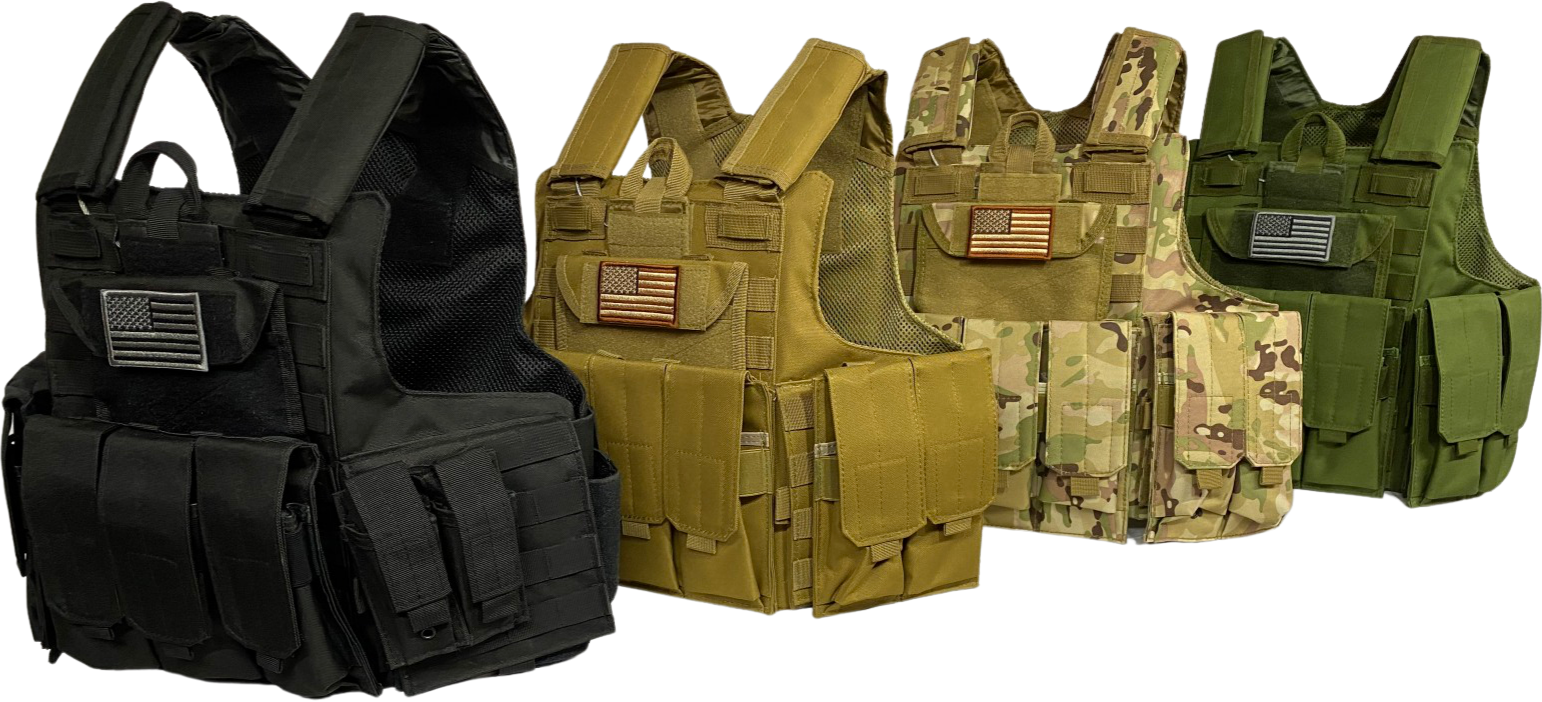 Coyote Tan FDE Tactical Vest Plate Carrier W/ Plates- 2 10x12 Front/back &Sides