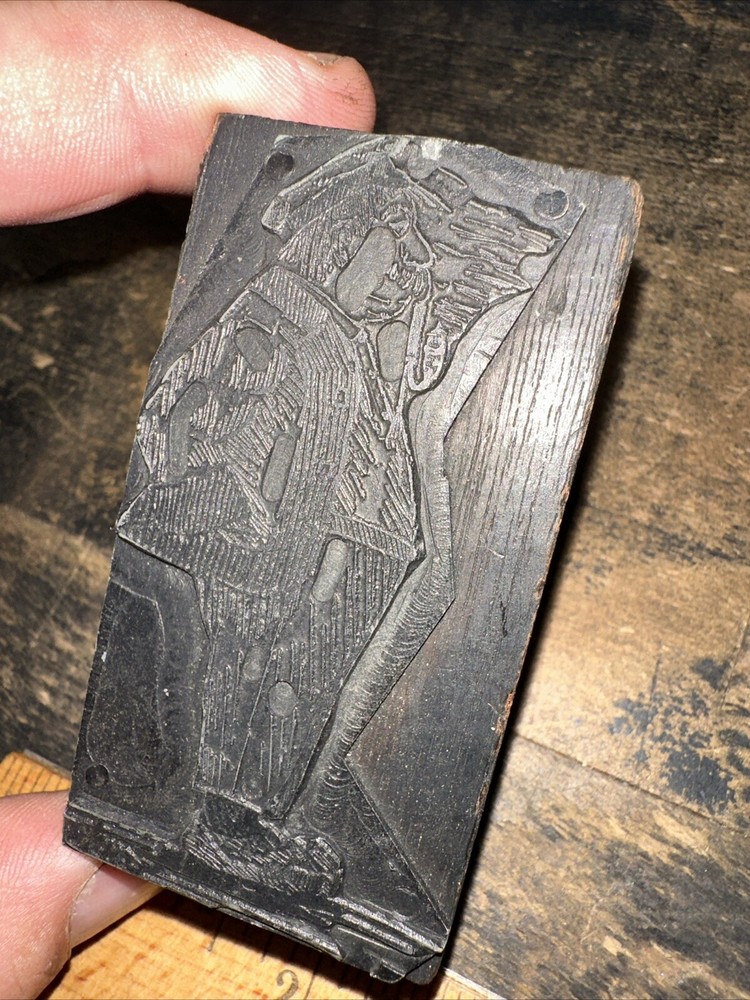Print Block ( Older Man Smoking Pipe ) Nice Image