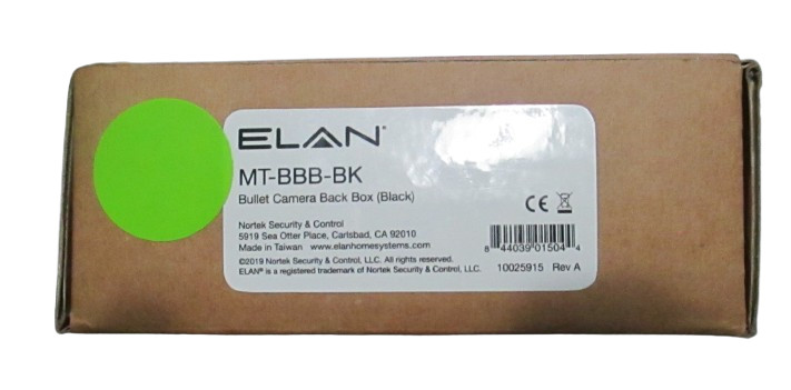 Elan Bullet Camera Back Box Black Mt-BBB-Bk