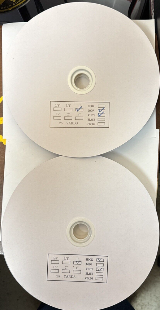 HOOK & LOOP Combo Adhesive Strips Bulk Pack - 1" x 75', White