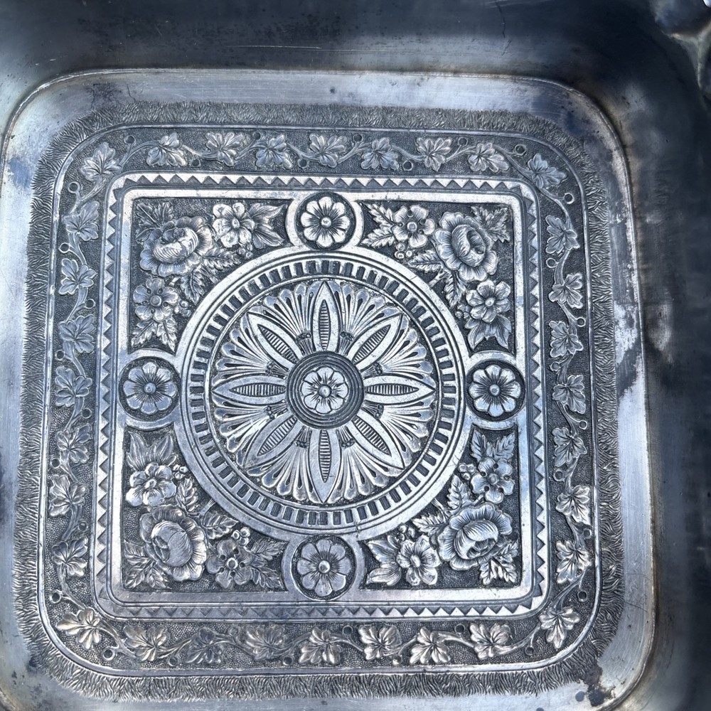 Silver Serving Dish with Mint Tray