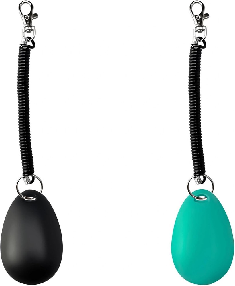 ABSONE Pet Training Clicker w/ Strap 2 Pack Black Green
