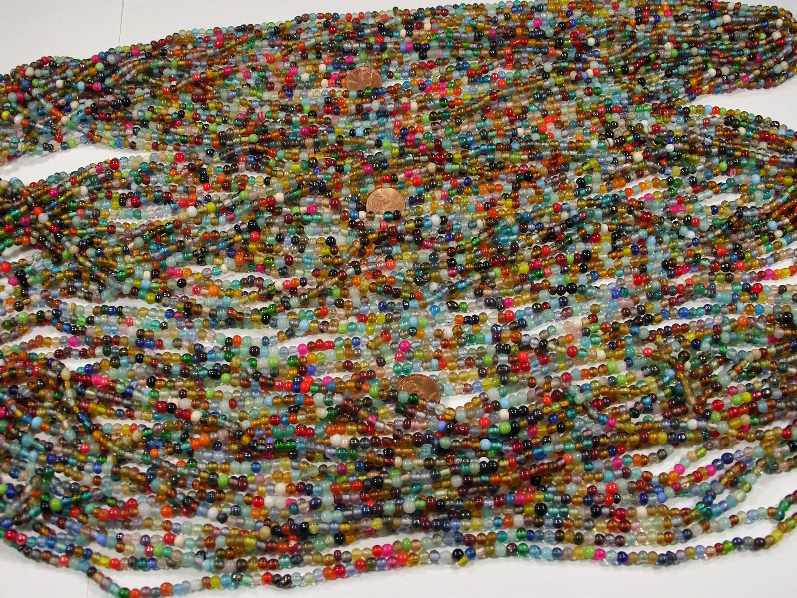 30 Strands 36" India Handmade Assorted Color Glass Beads Wholesale Bulk (CT-52)