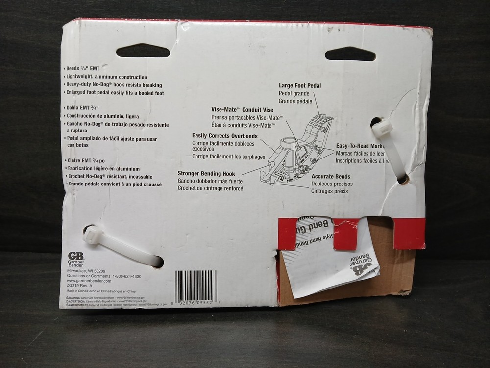 Gardner Bender Big Ben 3/4" Conduit Hand Bender 961