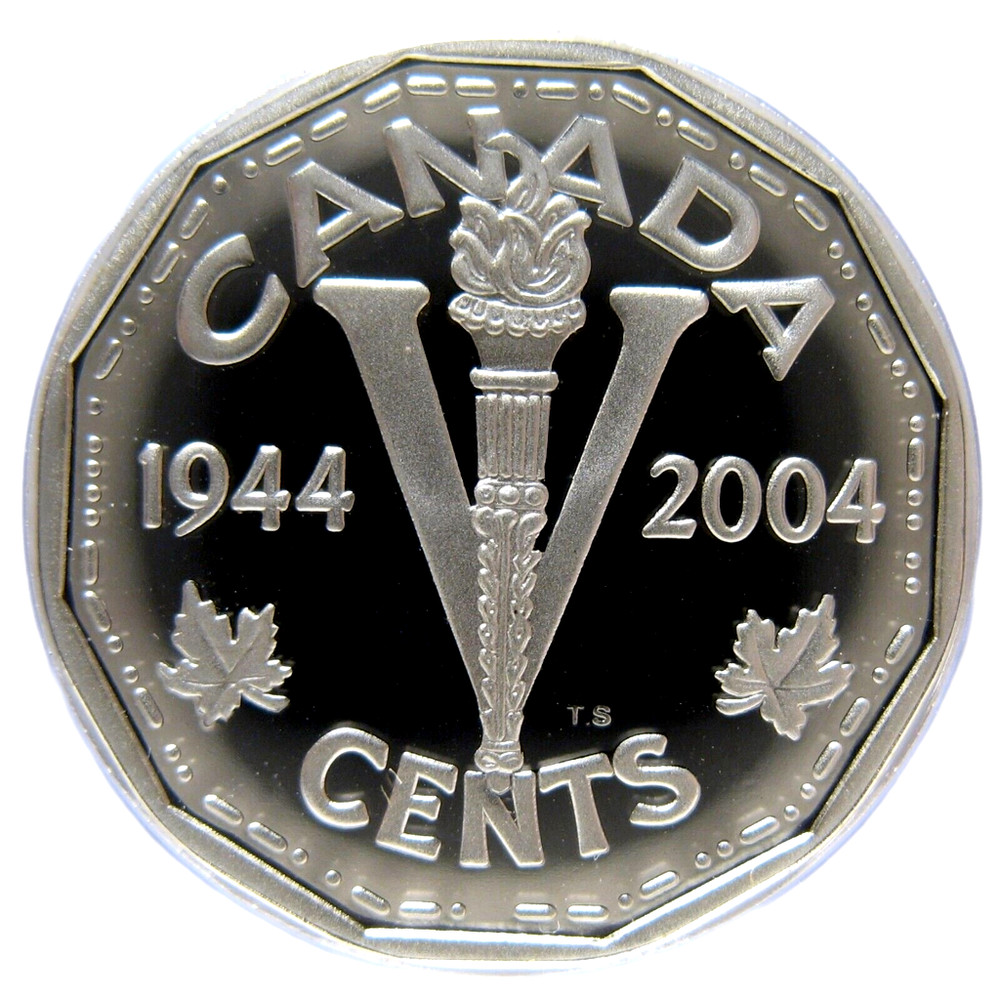 Canada 1944 - 2004 D-Day Proof Silver Five Cent Piece!!