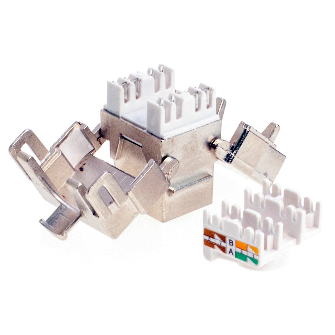 CAT6A FTP Keystone Jack 45 Degree RJ45 8P8C Shielded Tool-less Multi-Pack Lot