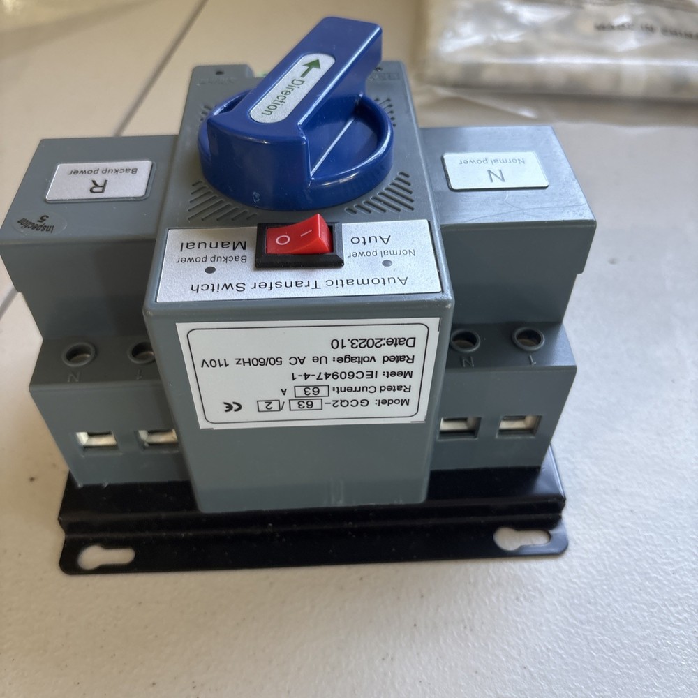 Double Power Source Automatic Transfer Switch Q2 Series 63 Amp 2 Pole