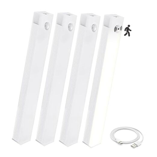 HomeBeyond Under Cabinet Lighting Wireless, 4-Pack Dimmable Motion Sensor LED