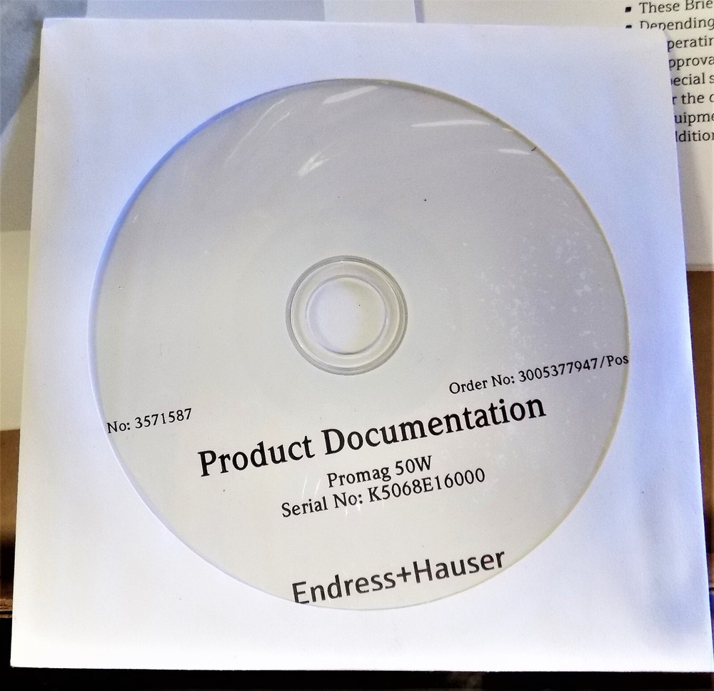 EH ENDRESS+HAUSER Parameter Setting Flow Calibration With Adjustment Document CD