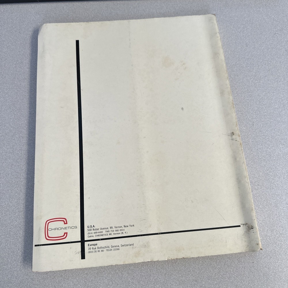 Chronetics Model PG-32 Pulse Generator Instruction Manual 4/66