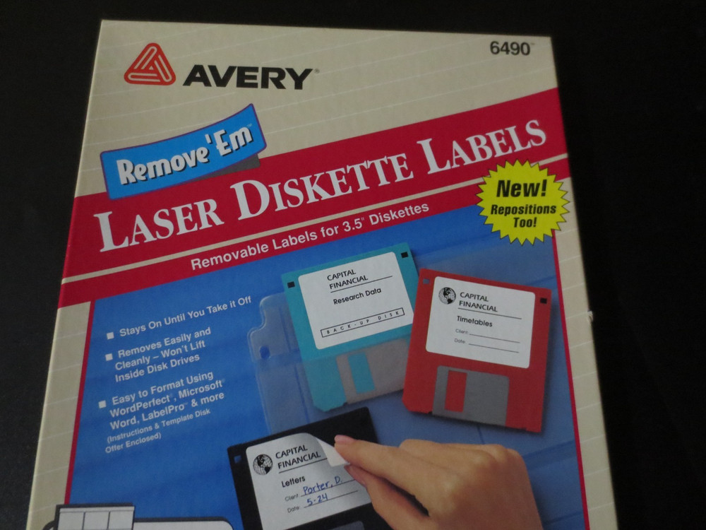 Avery Laser Diskette Labels Removable for 3.5 Diskettes