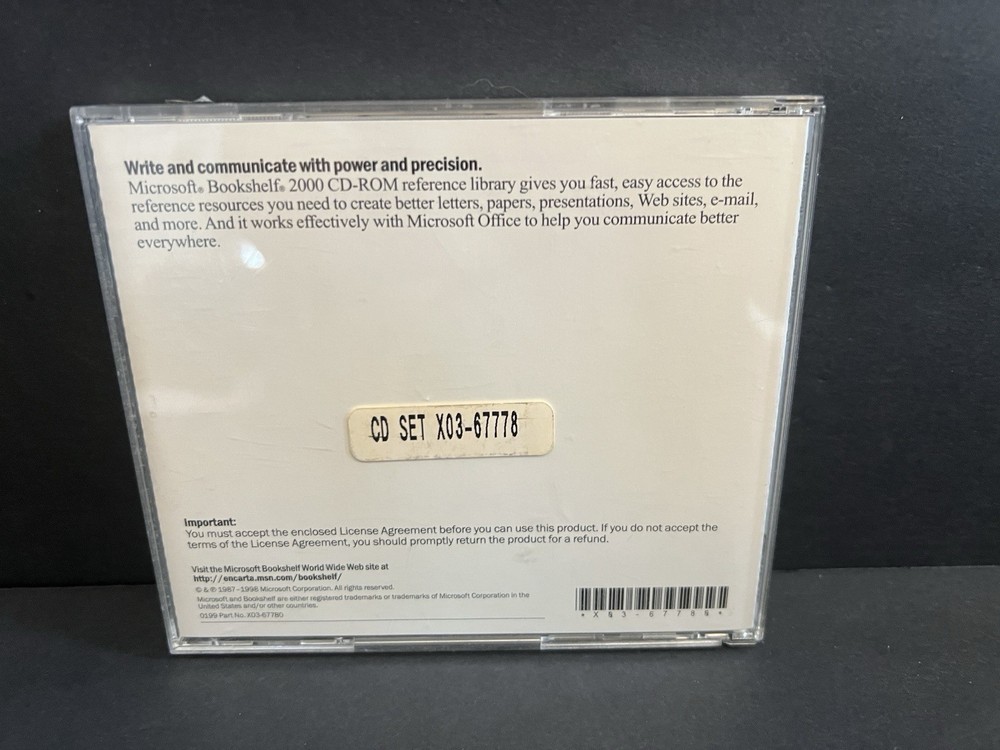 Microsoft Bookshelf 2000 PC CD-Rom