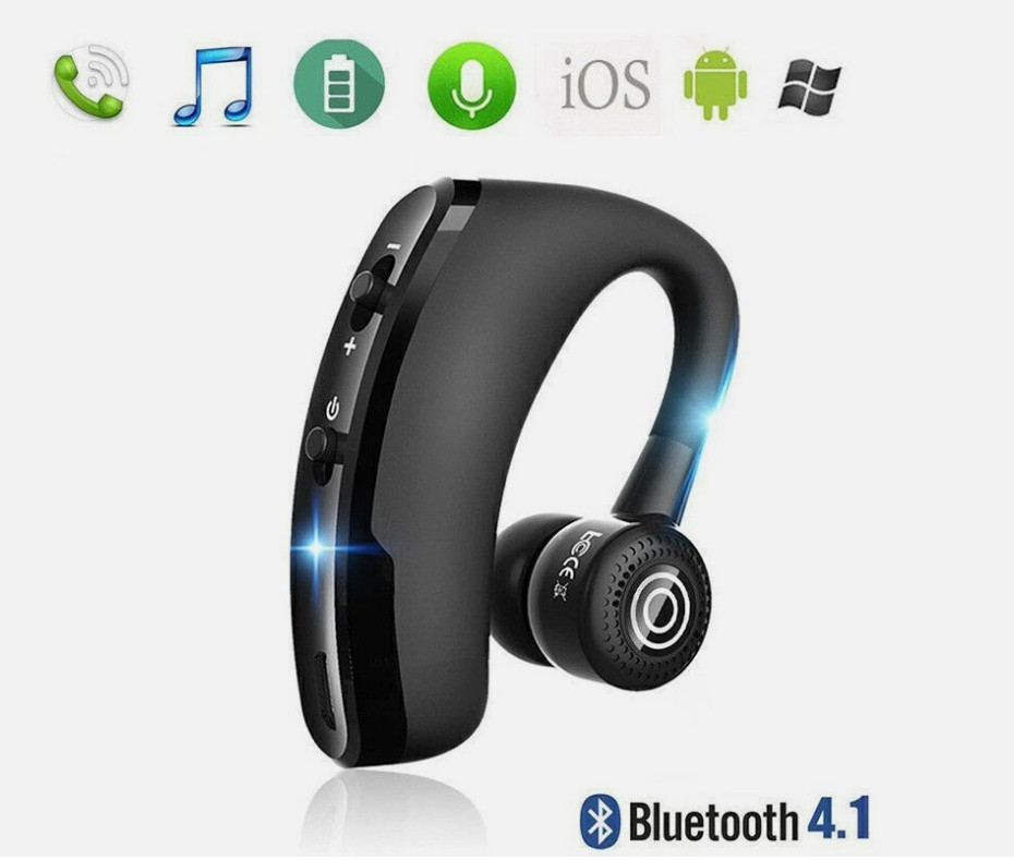 Wireless Handsfree Earphone EarHook Headset For iPhone Samsung Android Bluetooth