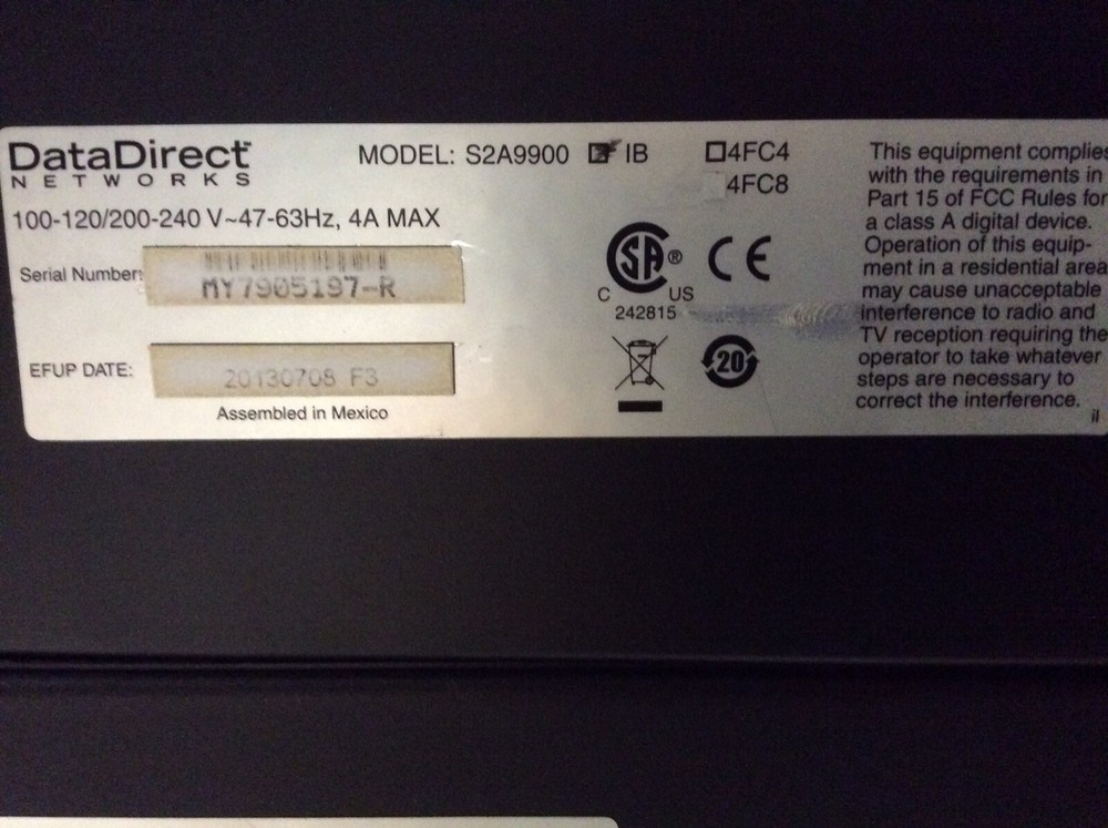 DataDirect Networks Infiniband complete Server Model S2A9900 with 04-00203-604