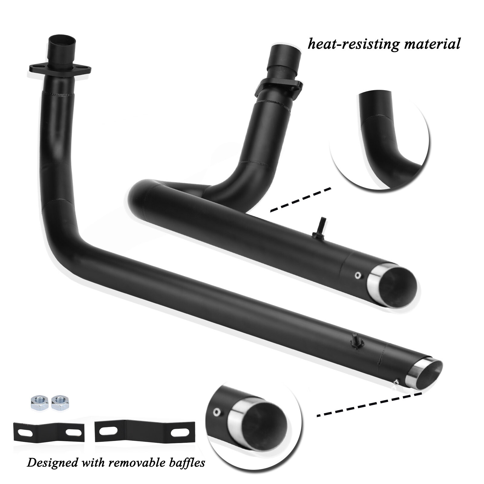 Shortshots Staggered Exhaust Pipes System Muffler For Honda Shadow VLX600 VT600C