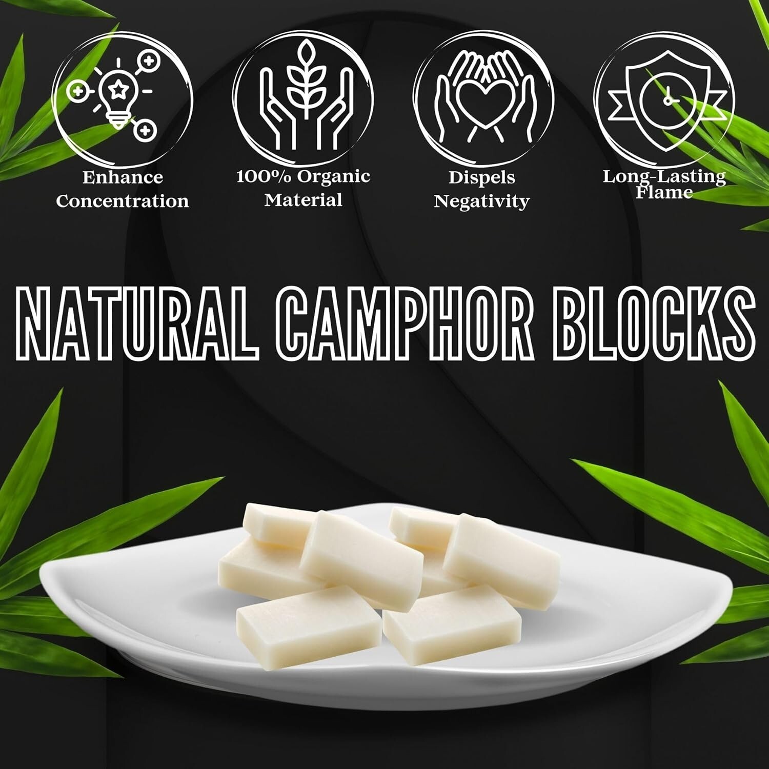 SOUL STICKS Natural Camphor Blocks Pure Camphor Tablets for Aromatherapy & Puja