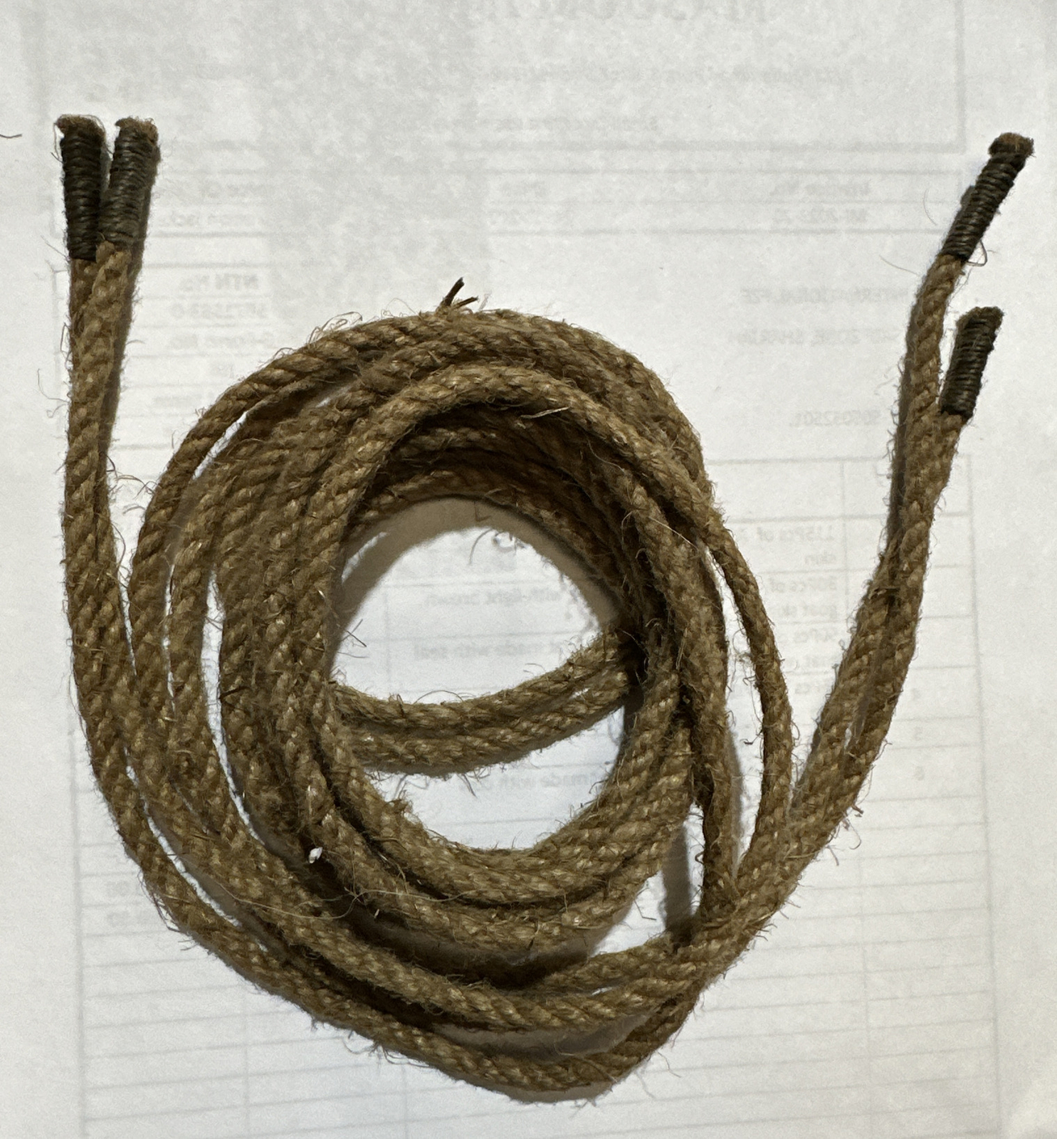 One Pair (2) French Army WWI Tent Ropes for Shelter Half Modele 1897, 1935, 1952