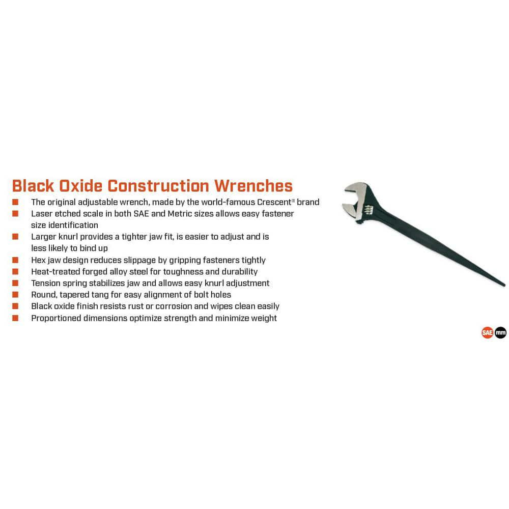 10 in. Adjustable Construction Wrench | Crescent Oxide Cresent Black Tools Spud