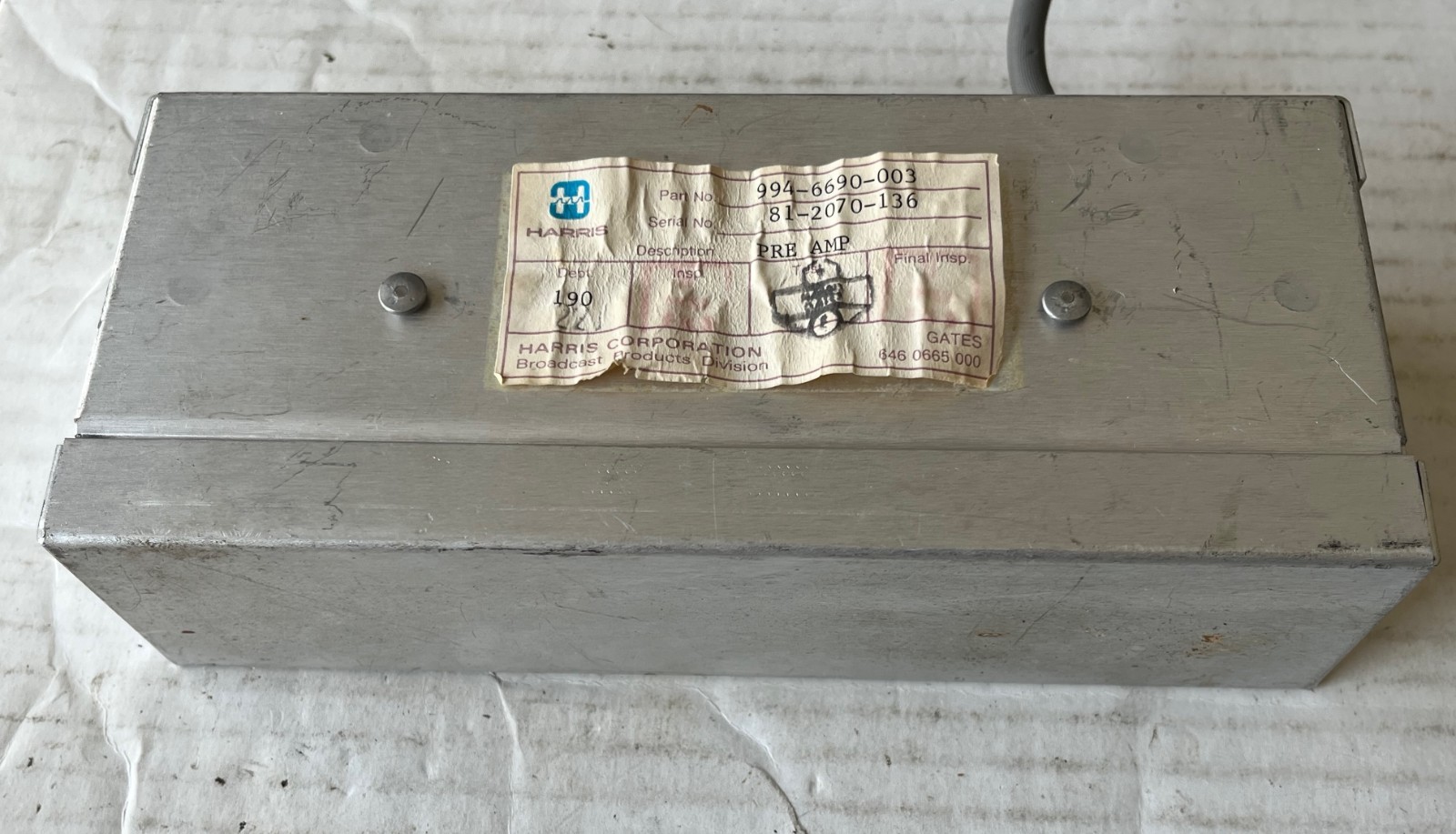 Harris / Gates Pre Amp Vintage Equalized Preamplifier (Part #994-6690-003)